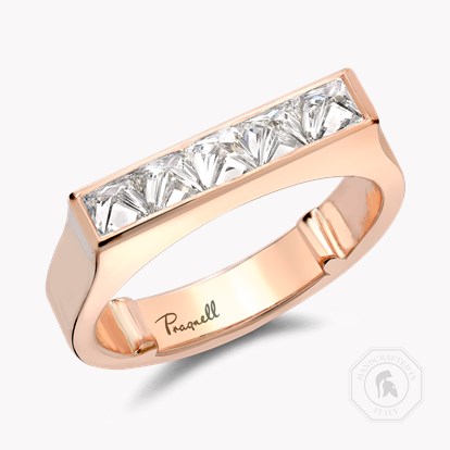 RockChic 0.81ct Diamond Flat-Topped Five Stone Ring