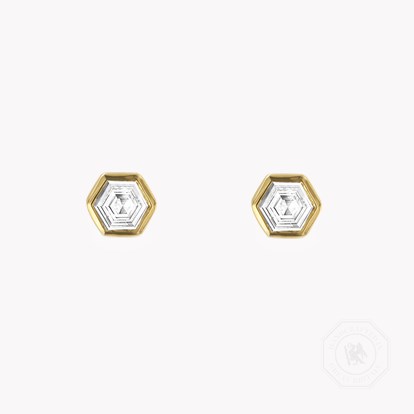 Honeycomb Diamond Solitaire Earrings