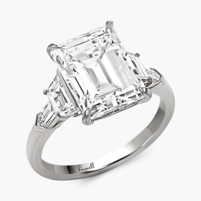 Masterpiece 5.02ct Emerald Cut Diamond Solitaire Ring in Platinum
