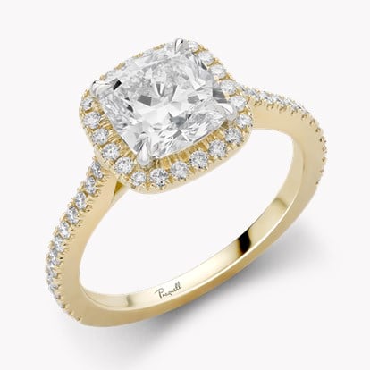 Celestial 2.01ct Cushion Cut Diamond Cluster Ring in 18ct Yellow Gold