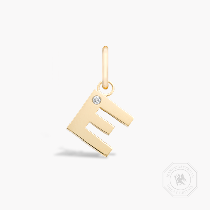 Letter E Diamond Pendant Charm