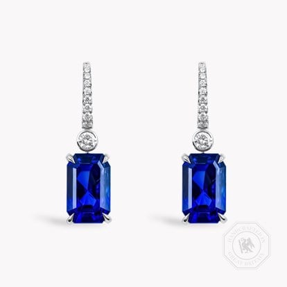 Masterpiece 13.37ct Sri Lankan Sapphire and Diamond Drop Earrings