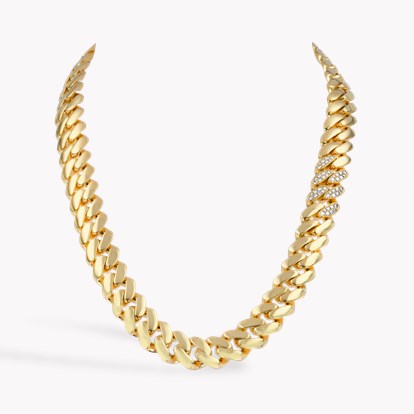 Fusion Polished Curb Link Necklace in 18ct Yellow Gold