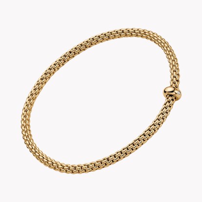 FOPE Prima Flex'it 0.01ct Diamond Bracelet in 18ct Yellow Gold