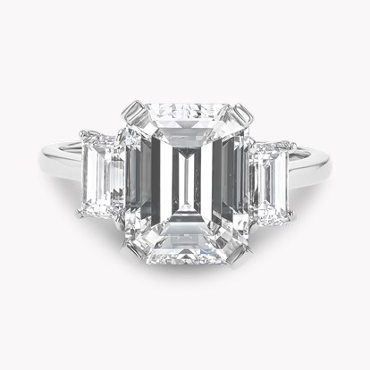 Emerald Cut 3.29ct Diamond Three Stone Ring