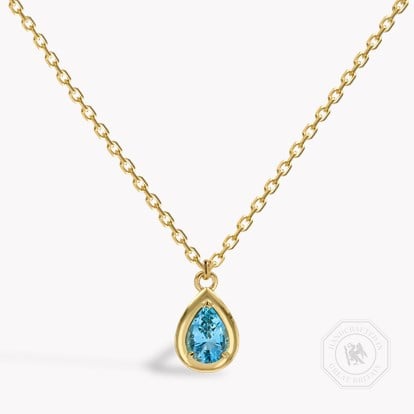Skimming Stone 1.12ct Lukusuzi Aquamarine and Diamond Pendant