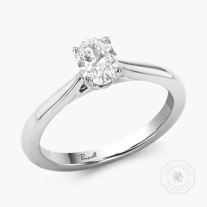 Gaia 0.50ct Oval Cut Diamond Ring - 2.0mm Width in Platinum