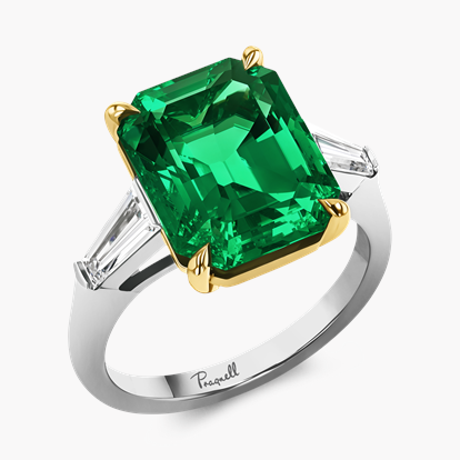 Masterpiece Regency 5.95ct Colombian Emerald and Diamond Ring in Platinum & 18ct Yellow Gold