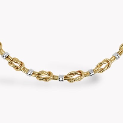 Contemporary Knotted Gold Collar Necklace