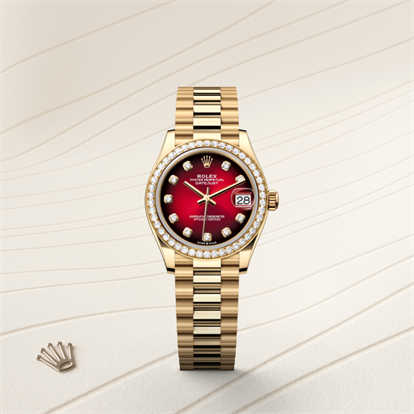 Datejust 31, Oyster, 31 mm, yellow gold and diamonds watch