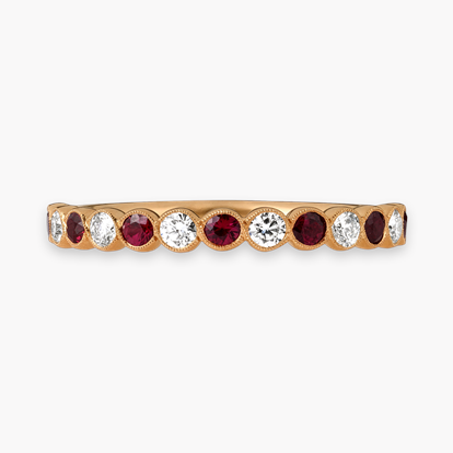 Brilliant Cut 0.35ct Ruby and Diamond Half Eternity Ring