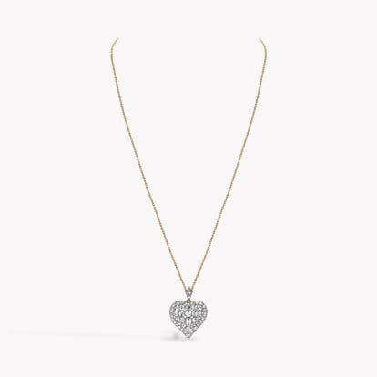 Edwardian Rose Cut Diamond Heart Pendant
