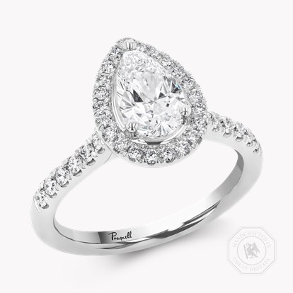 Celestial 1.00ct Pear Shaped Diamond Cluster Ring in Platinum