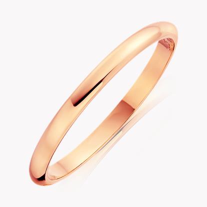 2mm D-Shape Wedding Ring in 18ct Rose Gold