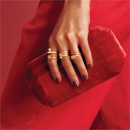 Eclipse 0.09ct Double Row Diamond Spring Ring