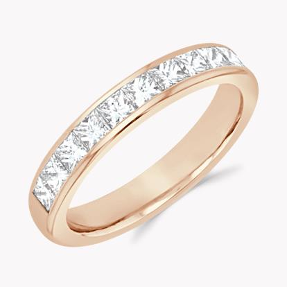 Princess Cut Diamond Half Eternity Ring 1.17ct in 18ct Rose Gold