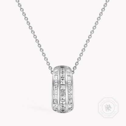 Manhattan Three Row Diamond Pendant 0.68ct in 18ct White Gold