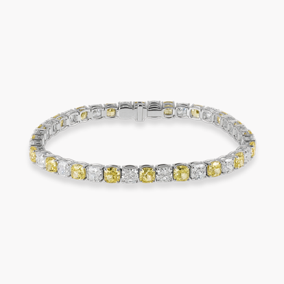 Cushion Cut 11.30ct Fancy Yellow Diamond Bracelet