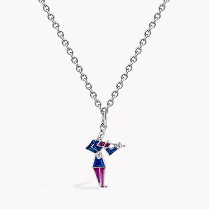 Art Deco Musician with Violin Pendant in Platinum