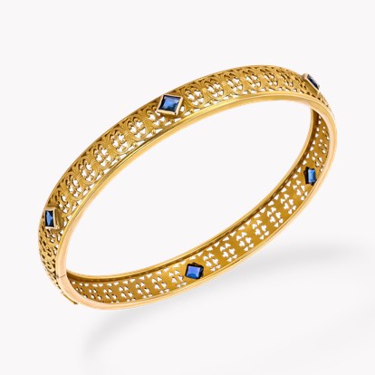 Victorian Table Cut Sapphire Bangle