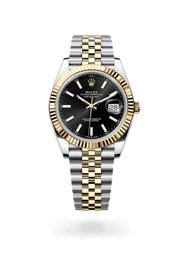 Datejust 41 * Oyster, 41 mm, Oystersteel and yellow gold with a Slate Fluted bezel and Oyster, three-piece solid links bracelet