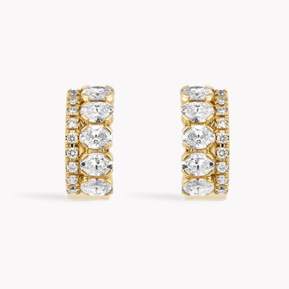 Oval Cut 1.75ct Diamond Hoop Earrings
