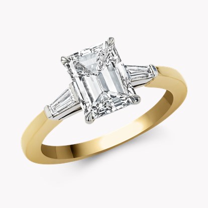Emerald Cut Diamond Ring 2.01ct in 18ct Yellow Gold