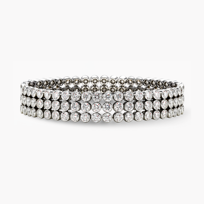 Masterpiece 20.00ct Diamond Three Row Bracelet in 18ct White Gold