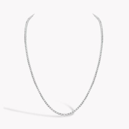 Brilliant Cut Diamond Line Necklace 6.86ct in 18ct White Gold