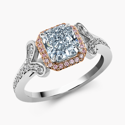 Masterpiece Cléo Light Blue Diamond Ring 1.57ct in Platinum & 18ct Rose Gold