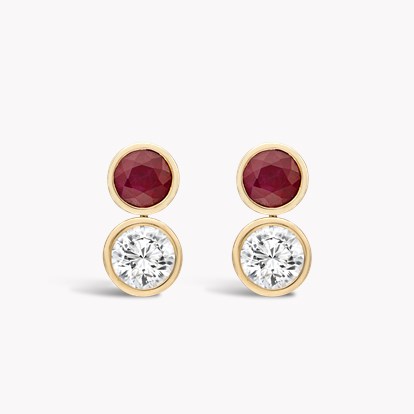 Ruby and Diamond Drop Earrings 1.60cts in 18ct Rose Gold 