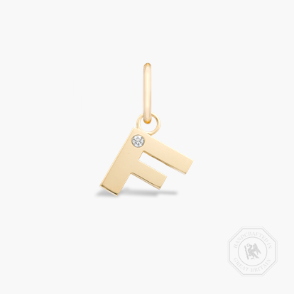 Letter F Diamond Pendant Charm