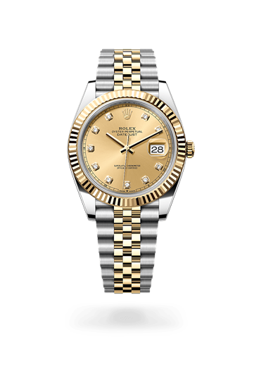 Datejust 41 * Oyster, 41 mm, Oystersteel and yellow gold with a Slate Fluted bezel and Oyster, three-piece solid links bracelet
