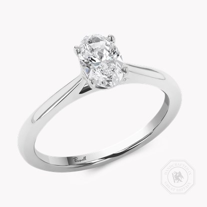 Gaia 0.70ct Oval Diamond Solitaire Ring In Platinum