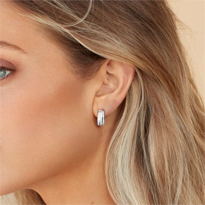 Manhattan Three Row Huggie Earrings