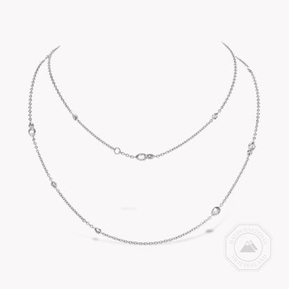 Skinny B Pear Shaped Diamond Pendant - Rubover Setting 1.04ct in White Gold