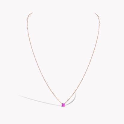 RockChic Pink Sapphire Solitaire Necklace