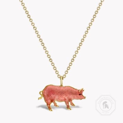 Zodiac Pig Pendant in 18ct Yellow Gold