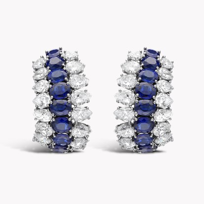 Tiffany & Co.Sapphire and Diamond Huggie Earrings in Platinum