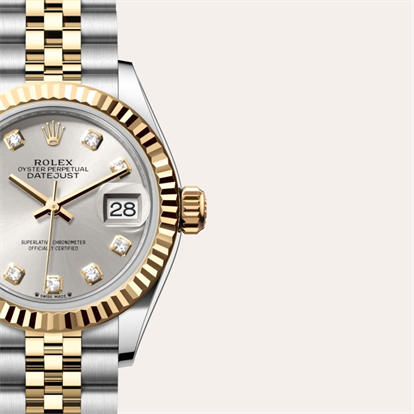 Lady-Datejust, Oyster, 28 mm, Oystersteel and yellow gold watch