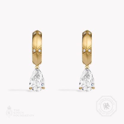 Origins Pear Shaped 1.86ct Diamond Drop Earrings