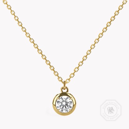 Skimming Stone 0.86ct Botswana Diamond Pendant in 18ct Yellow Gold
