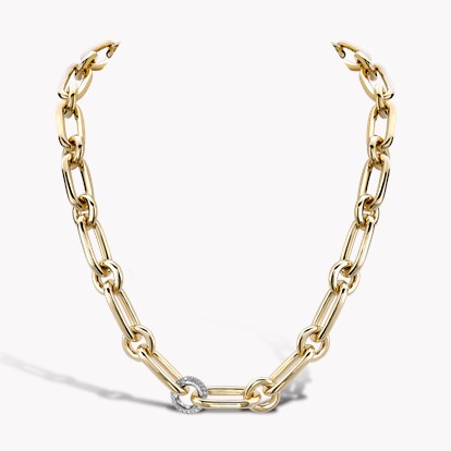 Havana Diamond Chain Necklace in 18CT Yellow and White Gold