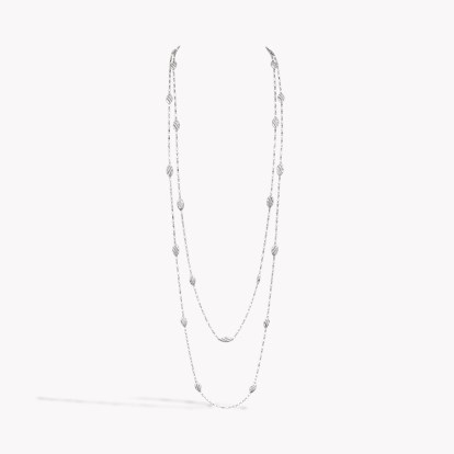 Brilliant Cut 11.00ct Diamond and Pearl Long Chain Necklace