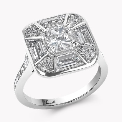Coronation Setting 1.20ct Cushion Cut Diamond Ring in Platinum