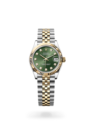 Datejust 31 * Oyster, 31 mm, Oystersteel and yellow gold with a Silver set with diamonds Fluted bezel and Jubilee, five-piece links bracelet