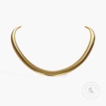 Fine Lines Half Round Shape Collar - Brilliant Cut 0.06ct in 18ct Yellow Gold