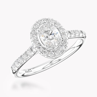 0.40ct Diamond Cluster Ring - Oval Cut Platinum Celestial Setting