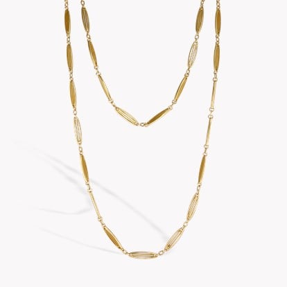 Belle Epoque French Fancy Oval Link 155cm Necklace
