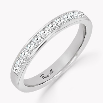 French Cut Diamond Half Eternity Ring